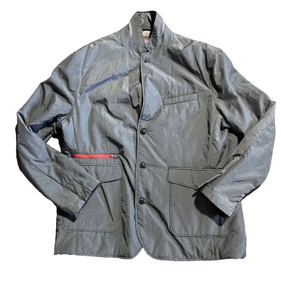 Untuckit jacket coat charcoal blazer sport coat zip button Caladoc sz‎ XL Gray